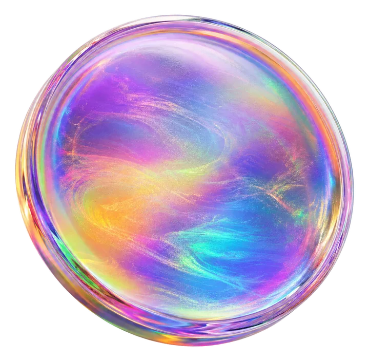 Glass coin with a swirling colour face